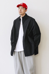 春季新款纯色长袖衬衫男韩版潮流休闲白衬衣设计感上衣3403P45特图片