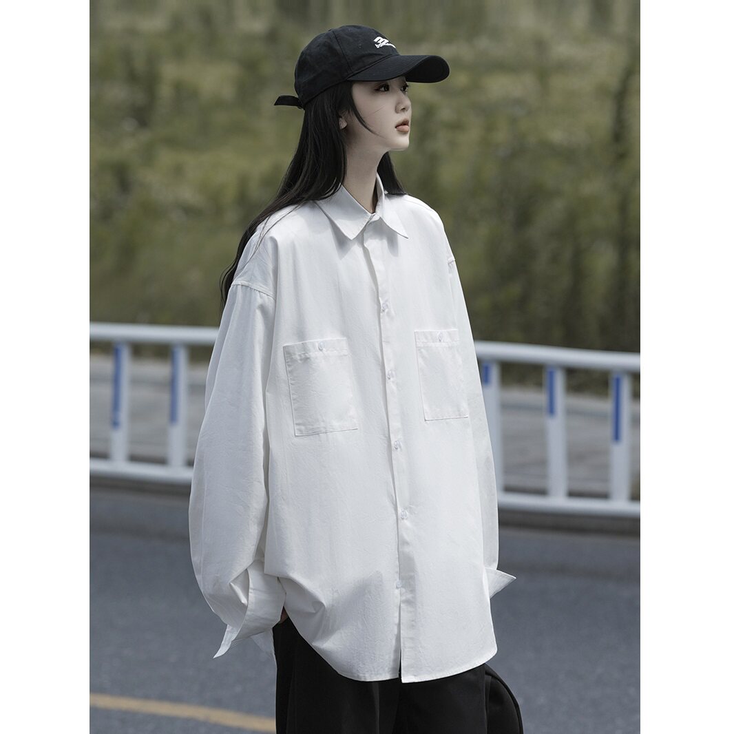 秋季长袖衬衫女潮牌中性上衣宽松百搭休闲衬衣防晒外套7012p45,男装防晒衣,星座710