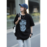 美式复古高街短袖T恤女半袖潮牌嘻哈oversize体恤衫夏季T07-P35，男装T恤，星座710