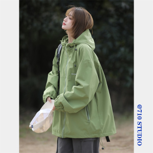 冲锋衣外套女春秋新款美式复古高街休闲工装夹克CFY02P50特价图片