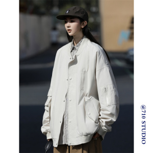 棒球服外套女秋季vintage潮牌高级感女装宽松夹克7011p88控108图片