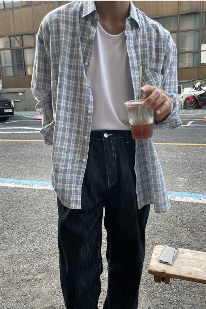 2025新款韩版男士长袖衬衫男轻熟风格子衬衣潮流休闲3409P45特价,男装衬衫,星座710