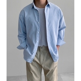 条纹衬衫男长袖秋季高级感痞帅韩版潮流休闲衬衣外套XZ710-805P50，男装衬衫，星座710