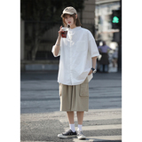 夏季短袖衬衫女学院风休闲中性半袖上衣薄款立领衬衣女CS05-p45，男装T恤，星座710