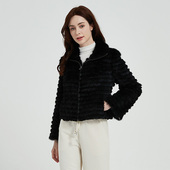 茉萱进口水貂外套2025时尚 翻领小香风貂皮大衣女洋气年轻时尚 皮草