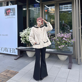 2025年新款 进口紫标皇冠天鹅绒貂皮大衣女海军风时尚 水貂整貂皮草