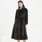 茉萱2025年新款 皮草貂皮大衣女年轻时尚 进口韩版 皇冠天鹅绒长款