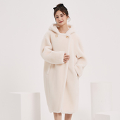 茉萱M家Teddy泰迪熊大衣正确版 本全羊毛连帽长款 羊羔毛羊驼绒外套