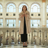 人鱼公主 进口紫标天鹅绒貂皮大衣女整貂新款 全机抽水貂皮草外套