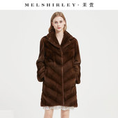 茉萱2025年冬季 长款 进口紫标皇冠天鹅绒貂皮大衣皮草水貂外套女