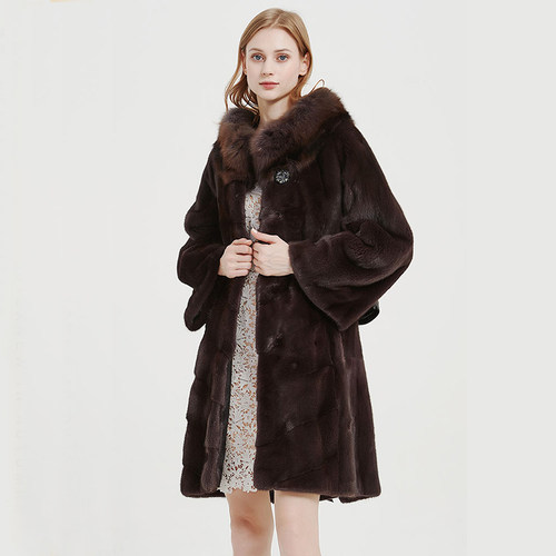 茉萱进口整貂冬紫标天鹅绒皮草