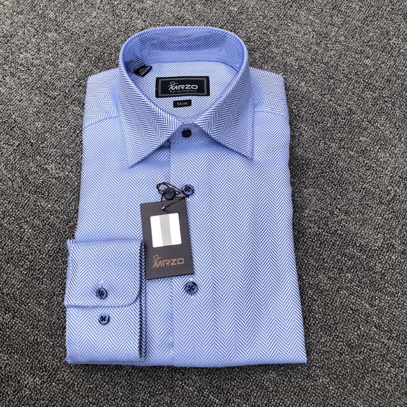 长袖衬衫mrzo进口款厚款人字纹