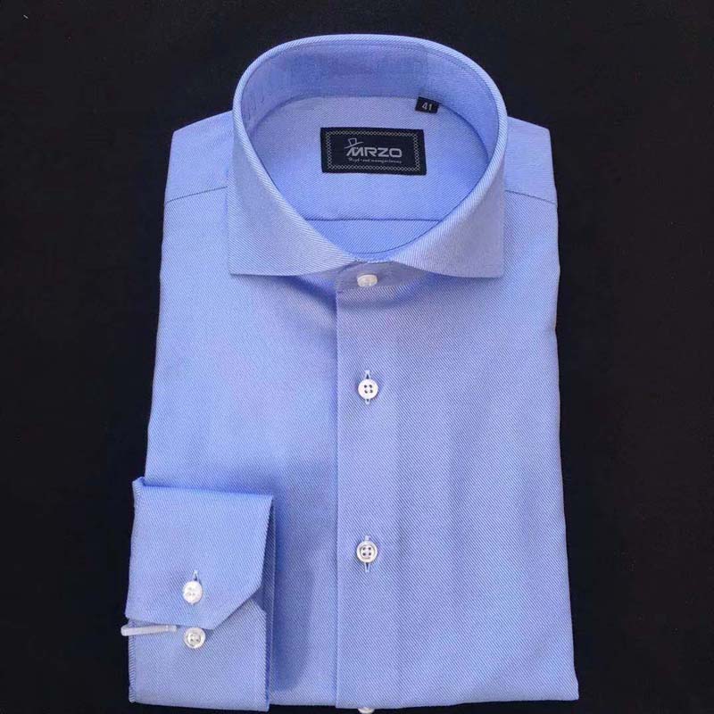 mrzo纯棉免烫意式蓝色商务正装