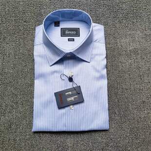 商务休闲微打理修身 MRZO全棉条纹短袖 男士 欧美S版 衬衣A16 衬衫