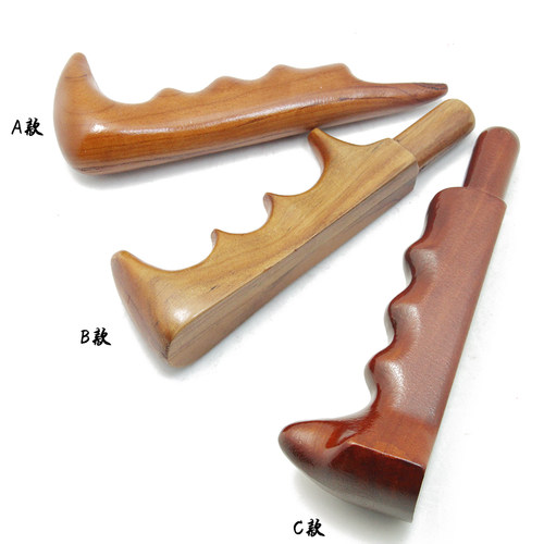 自产手拿点穴器足疗木雕按摩棒