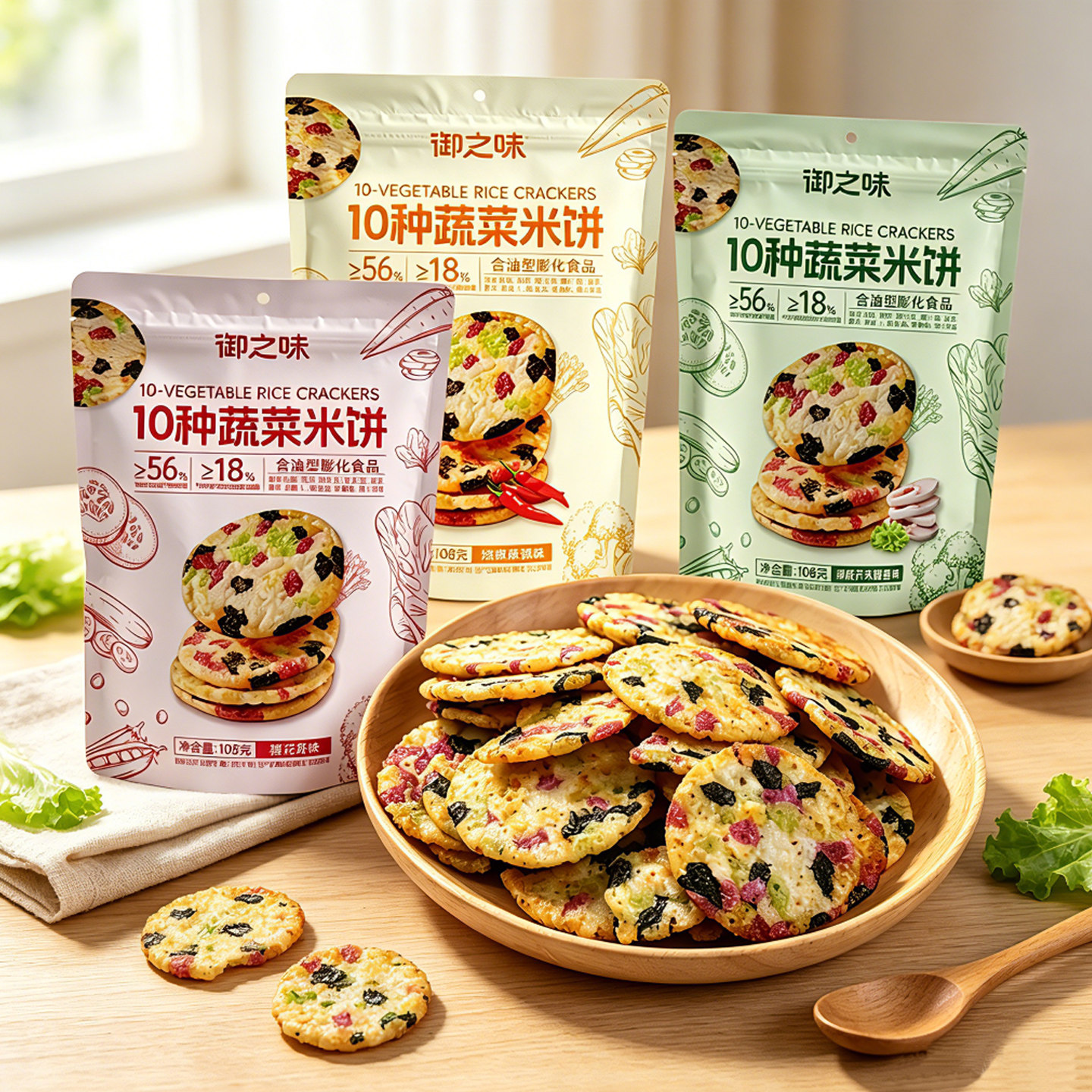 御之味10种蔬菜米饼高纤零食