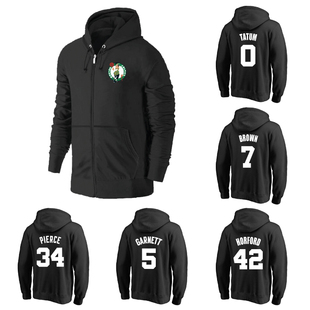 凯尔特人塔图姆布朗加内特皮尔斯球衣训练服加厚拉链卫衣帽衫外套