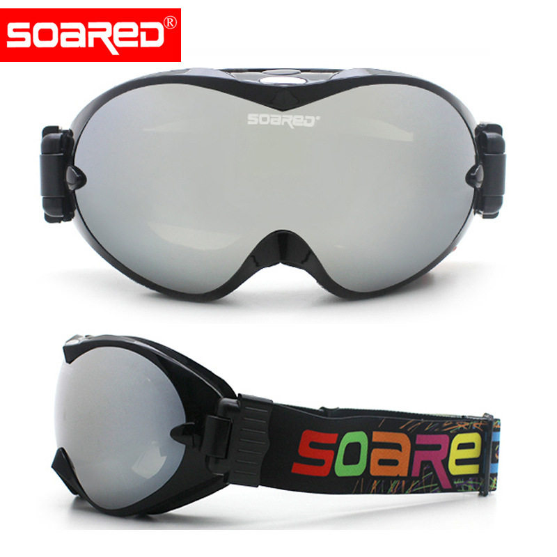 成人滑雪眼镜可卡近视镜大球面双层减雾滑雪镜  球面镜片