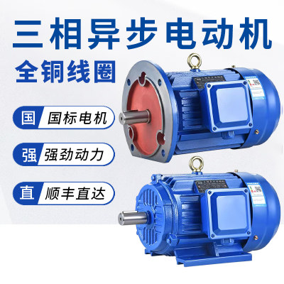 三相异步电动机Y90L-4 1.5KW/1.1/YE2-90L-2 2.2千瓦全铜电机380V