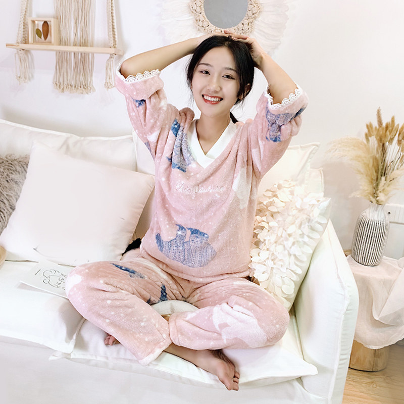2025年新款睡衣秋女款加厚保暖冬季高级感轻奢风可外穿长袖家居服