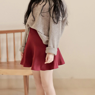 高腰半身裙短裙百褶裙子 少女针织加厚蓬蓬裙伞裙大码 2020春装 新款