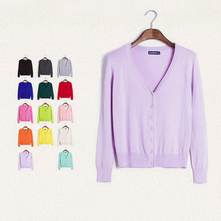 新款 女纯色宽松毛衣外套韩版 开衫 大码 慵懒 针织衫 用心小筑2020春季