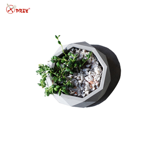 PRZY水泥花盆模具硅胶混凝土水泥花盆模具多肉绿植花盆简约多边形