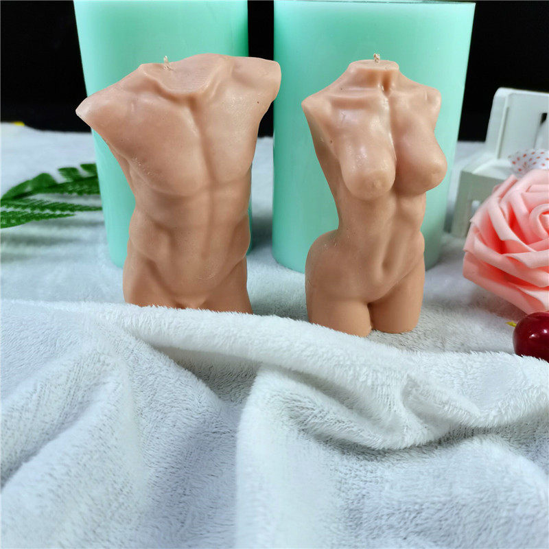 3d立体女性身体蜡烛硅胶模具男性性感人体模具手工制作diy硅胶模