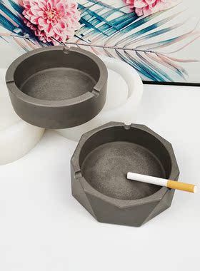 水泥烟灰缸硅胶模具创意轻奢工业