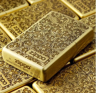 打火機zippo正版防風芝寶限量雙面蝕刻純銅唐草 ZIPPO正品旗艦店