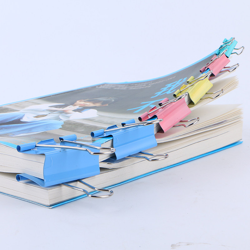 컬러 롱 테일 클립 대형 중형 및 소형 51|41|32|25|19|15MM 사무용품 문구 소형 클립 지갑