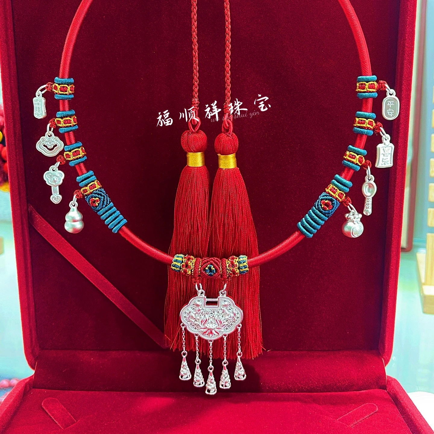 足银999婴儿项圈满月周岁银饰礼