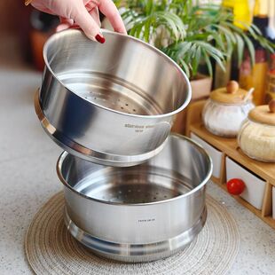 蒸笼蒸屉304不锈钢蒸架屉蒸锅蒸格蒸架加高16-18-20/22/24/28cm