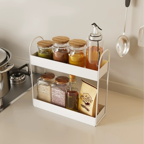 厨房双层调料架台面置物架多功能免打孔调料瓶罐收纳神器储物架