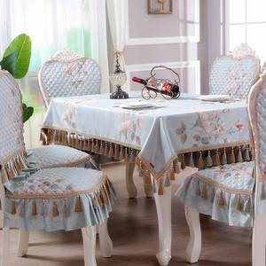 高档欧式餐桌布茶几桌布布艺长方形圆桌布皇冠椅子套罩坐垫椅垫