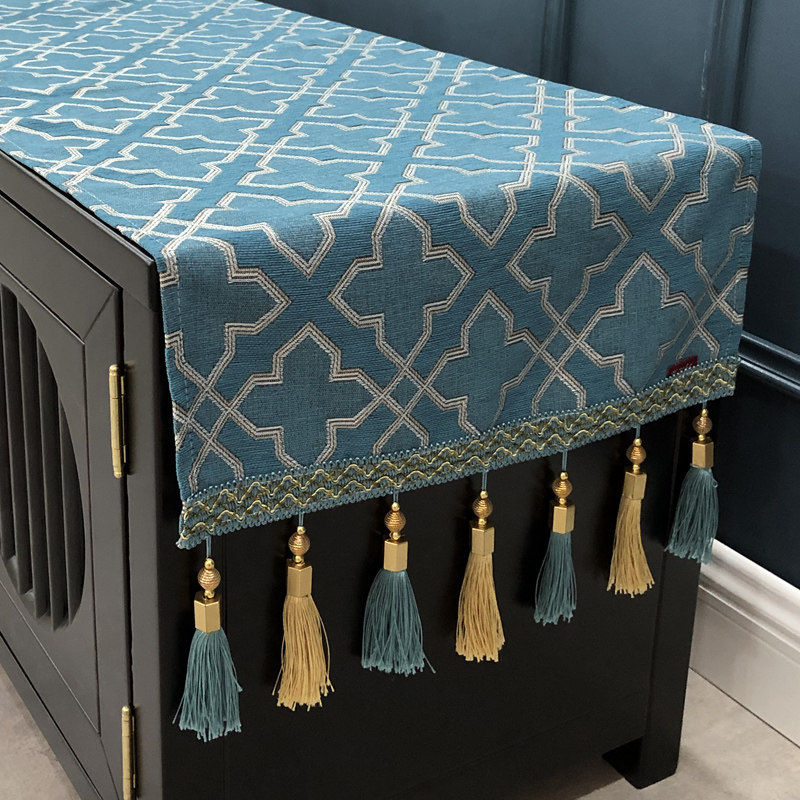 现代电视柜桌布盖布新中式轻奢流苏布艺盖巾茶几台布长方形防尘罩,居家布艺,桌布,淘宝优惠券,粉丝福利购,淘宝优惠卷