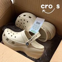 正品过验cross云朵洞洞鞋女款2025新款夏季厚底防滑外穿休闲凉鞋