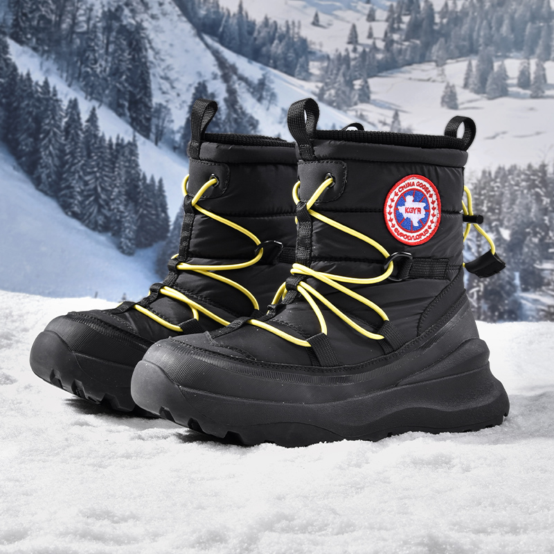 加拿大刂大.鹅户外防水雪地靴男女款2025冬季新男鞋保暖防滑棉鞋