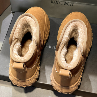 澳洲羊皮毛一体雪地靴男鞋冬季加绒加厚2025桑坡新款东北锁温棉鞋