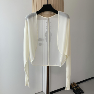 空调衫 乔其纱防晒衣 百搭外搭超仙小披肩蝙蝠袖 开衫 轻薄外套 夏季
