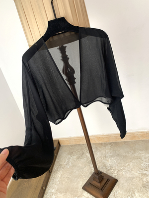 真丝短款配吊带裙轻薄外搭开衫