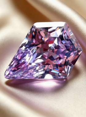 浅紫高碳钻3D立体钻石切割裸石