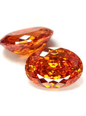 鸟巢高精切芬达石裸石戒面橙色宝石戒指项链耳饰未镶嵌首饰满天星