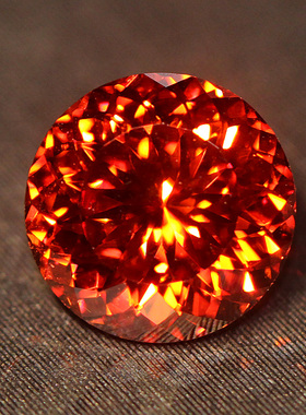 星空切圆形帕德玛石榴石裸石戒面红色彩宝石戒指项链未镶嵌轻奢华