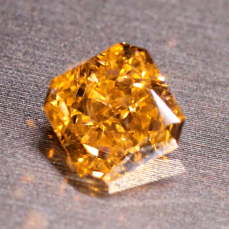 正方形摩根石橙色帕帕拉恰雷迪恩冰花切彩色宝石珠宝裸石戒面镶嵌