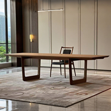 原木餐桌别墅客厅长桌大板茶桌茶台实木老板办公会议桌