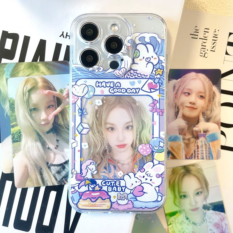 卡通简笔画小白兔相框清新透明全包手机壳适用苹果14nova10华为p50mate40小米14opporenovivo荣耀80iPhone13