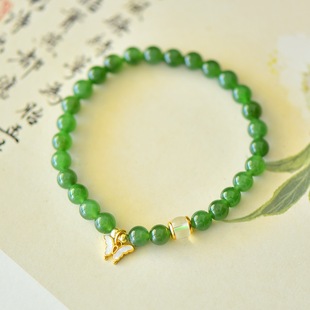 和田玉手串和田玉碧玉手串绿色手串女款手串女士手串玉石手串