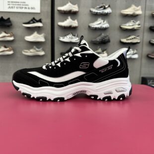 Skechers斯凯奇男士闪穿一脚蹬厚底舒适耐磨经典黑白熊猫鞋232667
