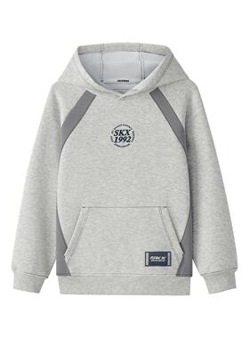 Skechers斯凯奇男童美式印花复古日常百搭插肩袖连帽卫衣L126B004